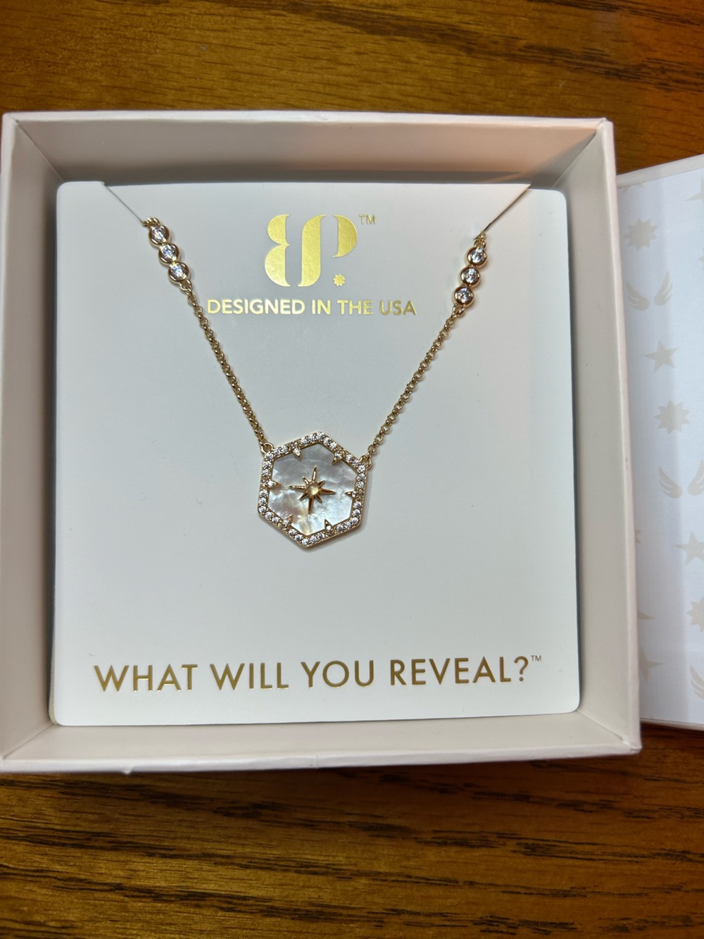 BP Halo Gold Mother-of-Pearl Star Pendant Necklace